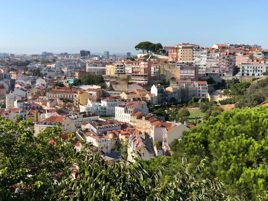 Lisbon Skyline from Garden of the Castle of São Jorge