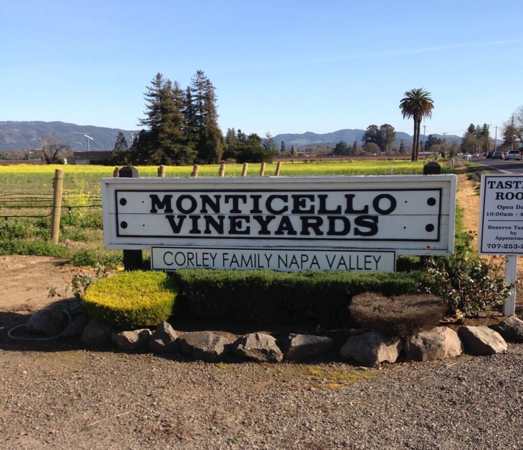 Monticello Vineyards Sign