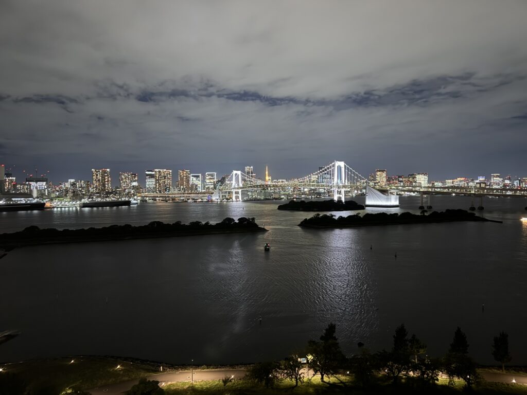 Tokyo Bay and Rainbow Bridge at Night