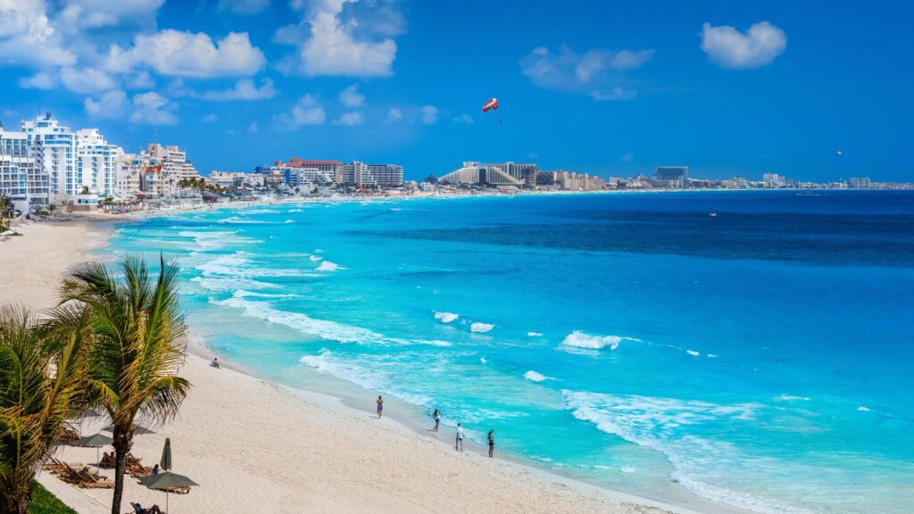 Beach around Cancun