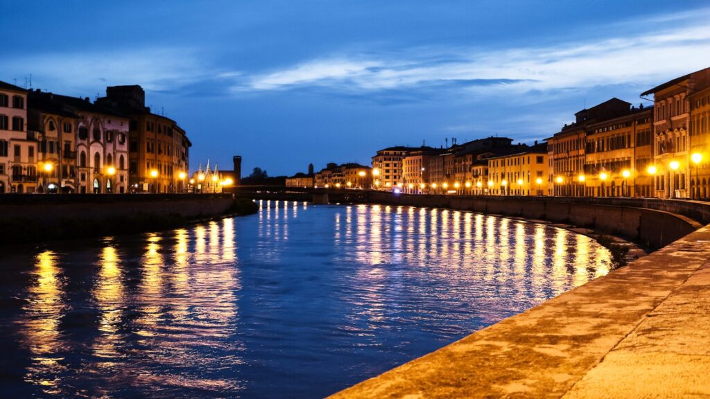 Evening along Arno River