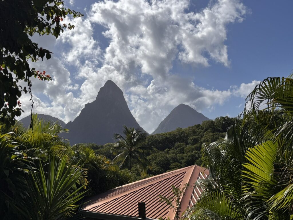 View of Pitons from Anse Chastanet St Lucia