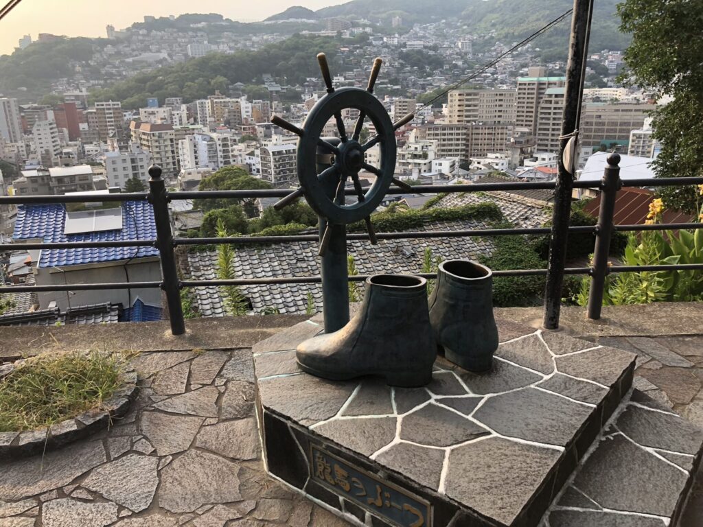 Statue of Ryoma's Boots Nagasaki Kyushu Japan