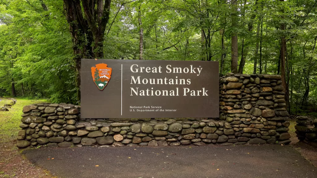 Great Smoky Mountains National Park Entrance Sign