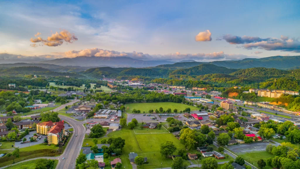 Pigeon Forge and Sevierville Tennessee Drone Aerial
