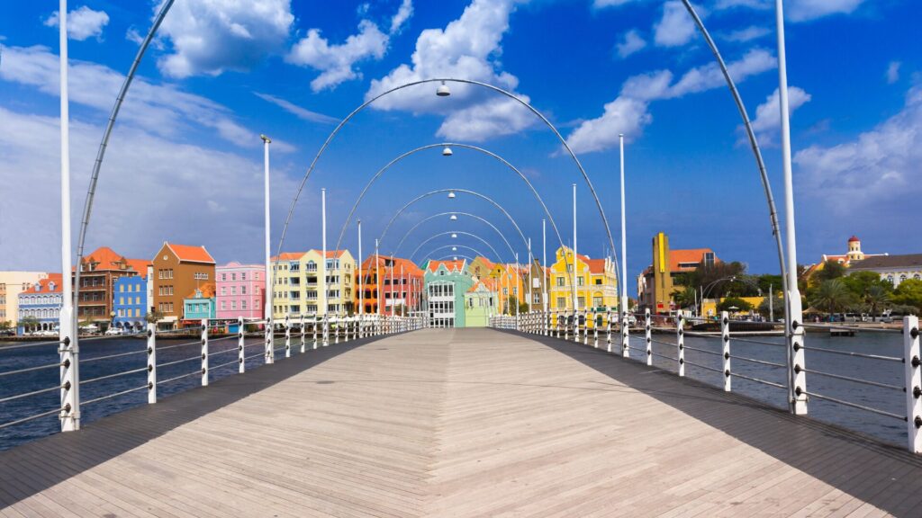 Floating pantoon bridge in Curacao