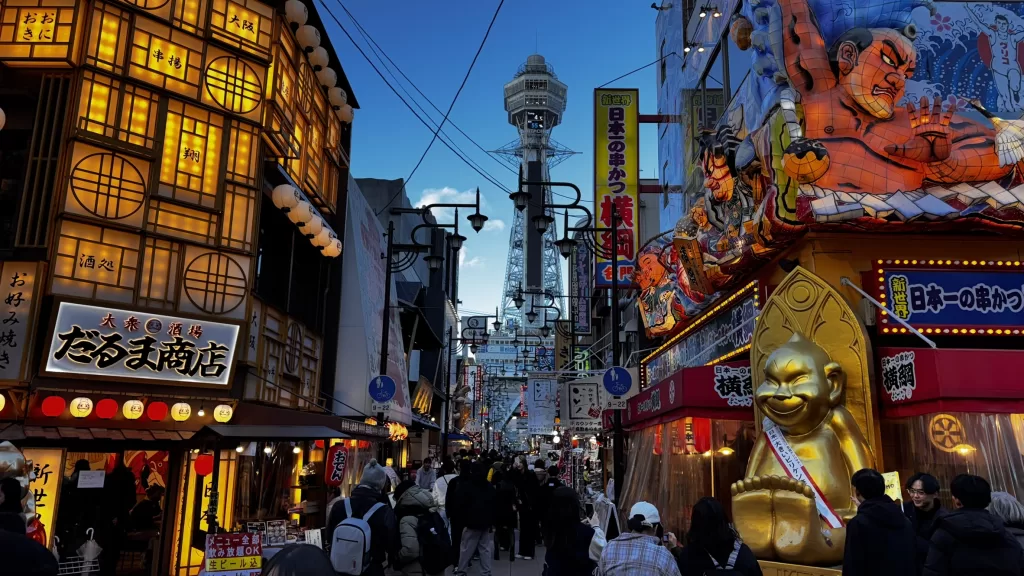 Osaka Food Tour Tsutenkaku Tower and Shops