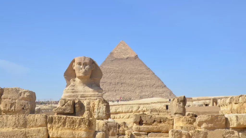 Great pyramid and Sphinx