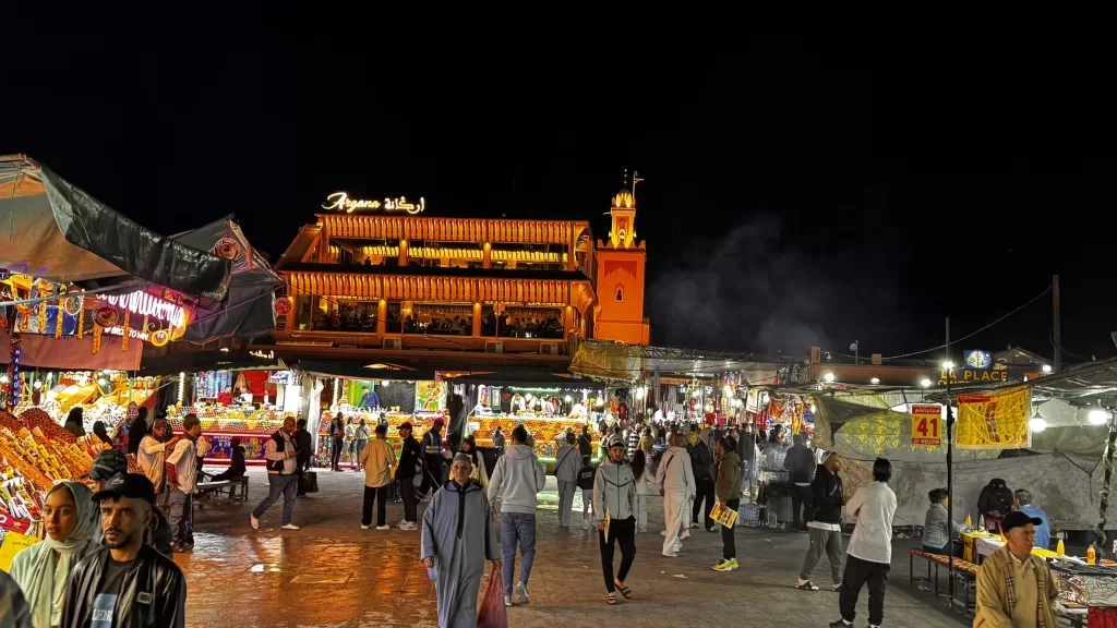 Jemaa el-Fnaa at night